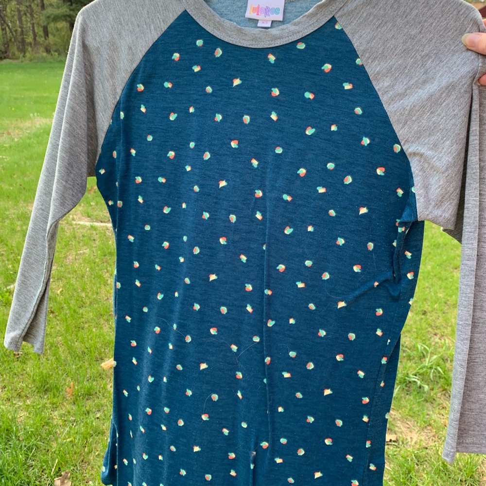 Randy LuLaRoe Top - Blue and Grey - XS